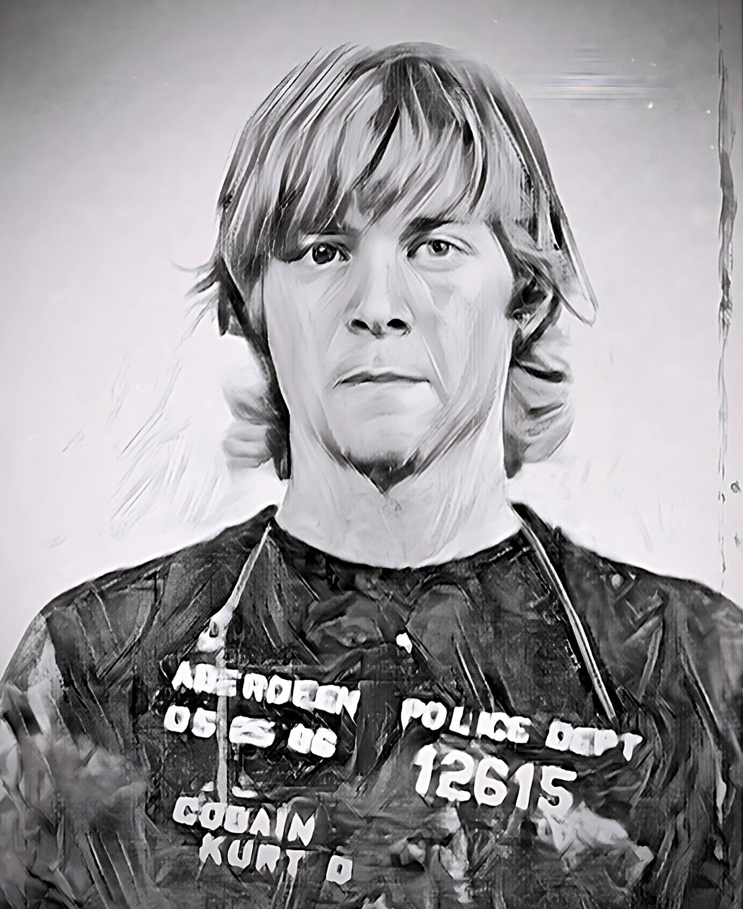 KCGB Kurt Cobain Mug Shot enhanced 